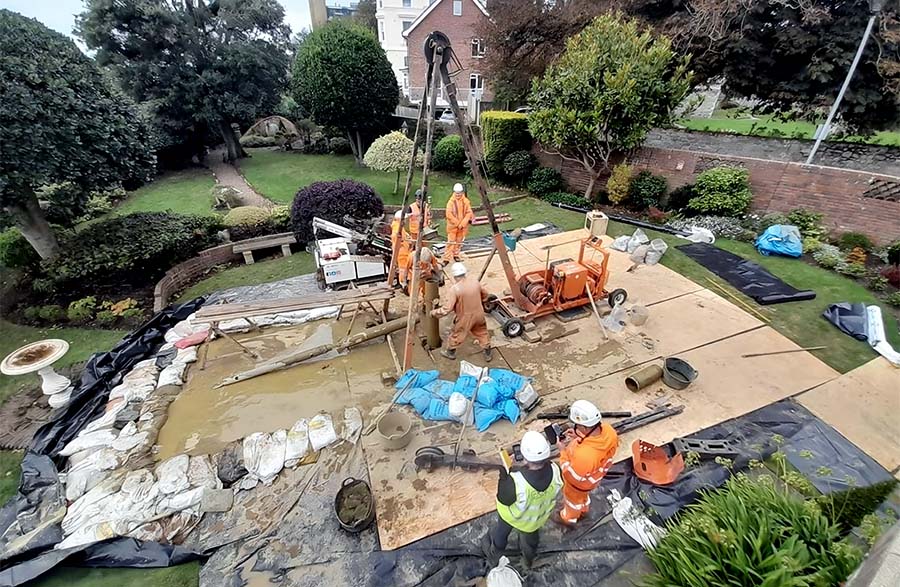 Image shows the cliff collapse at Remembrance Road, Folkestone