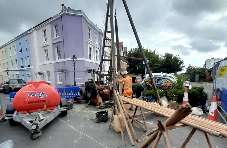 Image shows the cliff collapse at Remembrance Road, Folkestone